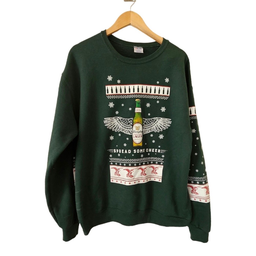 Yuengling Spread Some Cheer Ugly Christmas Sweatshirt Green Beer Unisex LARGE
